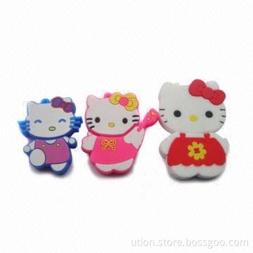 USB Flash Stick with Rubber Cartoon Design, 1 to 64GB Memory Capacity